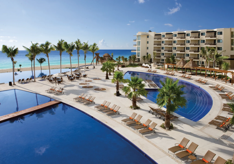 Beach and Pool Aerial View at Dreams Riviera Cancun